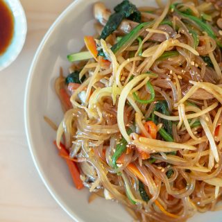 Kongnamul Japchae (Korean Stir-Fried Soybean Sprout Glass Noodles)