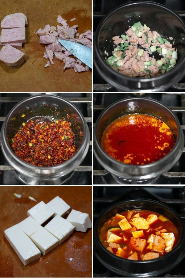 Spam Sundubu Jjigae (Soft Tofu Soup)